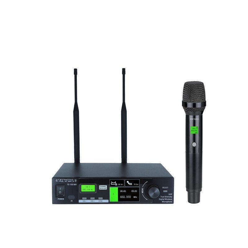 Radiomicrofono UHF a mano con ricevitore mezzo rack True Diversity - DEFINITIVE AUDIO TD 100 MH